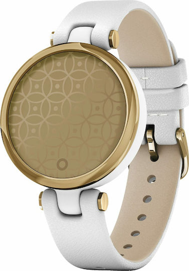 Garmin Lily Classic Stainless Steel Waterproof Smartwatch with Heart Rate Monitor (Light Gold Bezel with White Case and Italian Leather Band) view 2