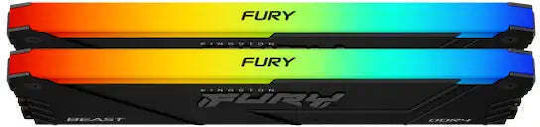 Kingston Fury Beast DDR4 32GB RAM with 2x16GB Modules and Speed 3200 for Desktop KF432C16BB2AK2/32 view 3