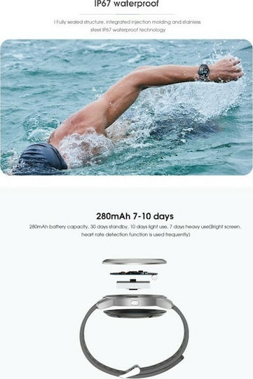 Elephone R8 Smartwatch with Heart Rate Monitor (Black) view 6