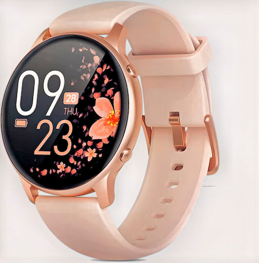 Smartwatch Fitness Bracelet Idealstore Slimesport36 Multisport Step Goal Heart Rate Calories Burned Sleep Analysis Notifications Pink view 1