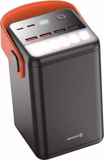 Swissten Power Bank 60000mAh 65W with 2 USB-A Ports and 2 USB-C Ports Quick Charge 3.0 Black