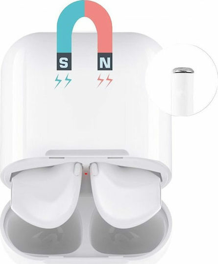 i9X Earbud Bluetooth Handsfree Earphones with Charging Case White view 3