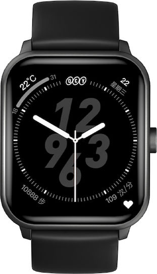 QCY GTS S2 44mm Smartwatch with Heart Rate Monitor (Black)