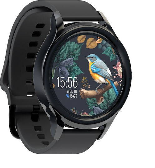 Forever ForeVive 3 SB-340 with 3W bluetooth speaker 43mm Smartwatch with Heart Rate Monitor (Black) view 3