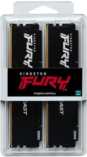 Kingston Fury Beast DDR5 16GB RAM with 2x8GB Modules and Speed 5600 for Desktop KF556C36BBEK2-16 view 3