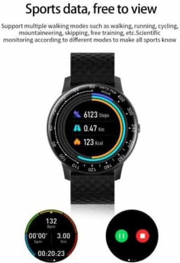 SW-27 Smartwatch with Heart Rate Monitor (Black) view 3
