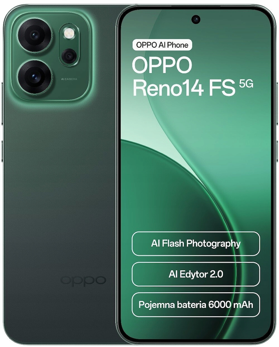 Oppo Reno 14FS 5G Dual SIM (12GB/512GB) Luminous Green view 1