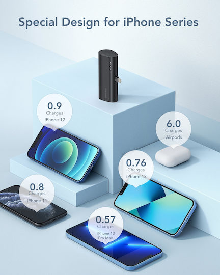 Charmast W0556P Lightning Power Bank 5000mAh 20W Black view 4