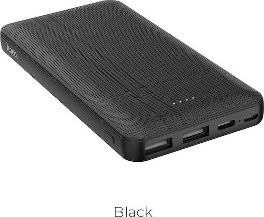 Hoco J48 Nimble Power Bank 10000mAh with 2 USB-A Ports Black view 2