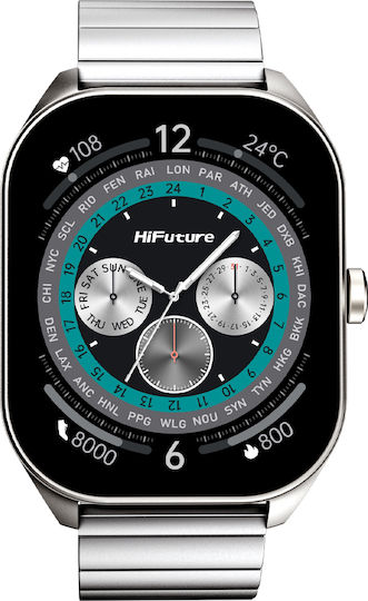 HiFuture FutureFit APEX Smartwatch with Heart Rate Monitor (Silver) view 3