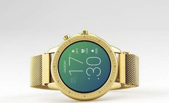Oozoo Q00306 45mm Smartwatch with Heart Rate Monitor (Gold) vue 7