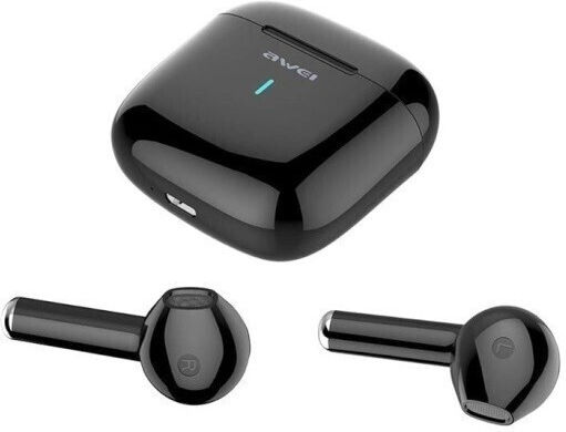 Awei T26 Earbud Bluetooth Handsfree Earphones with Charging Case Black view 2