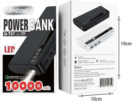 Andowl Q-t67 Power Bank 10000mAh Black view 2