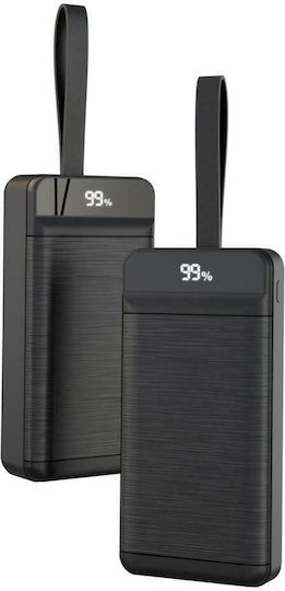 XO PR157 Power Bank 40000mAh 18W with 2 USB-A Ports and USB-C Port Black vue 2
