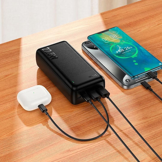 Hoco J159B Power Bank 30000mAh with 2 USB-A Ports and USB-C Power Delivery Port Black vue 7