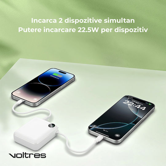 Voltres ChargeGO Power Bank 10000mAh 22.5W with USB-C Port White view 4