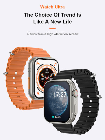 U8 Ultra 45mm Smartwatch with Heart Rate Monitor (Black) view 5