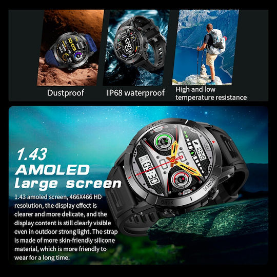 Aoke NX10 Smartwatch with Heart Rate Monitor (Black) view 5