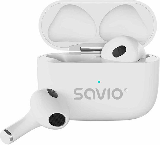 Savio TWS-01 PRO In-ear Bluetooth Handsfree Earphones with Charging Case White view 4