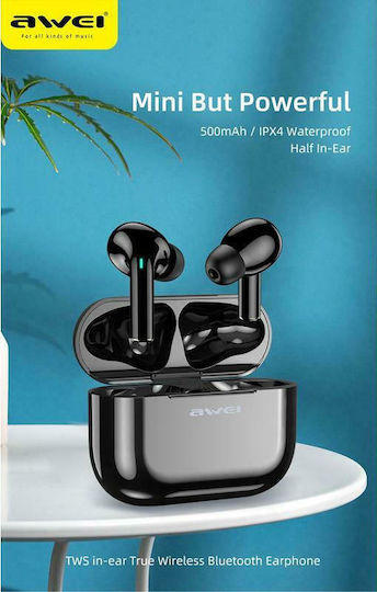 Awei T29 In-ear Bluetooth Handsfree Earphones with Sweat Resistance and Charging Case Black vue 3