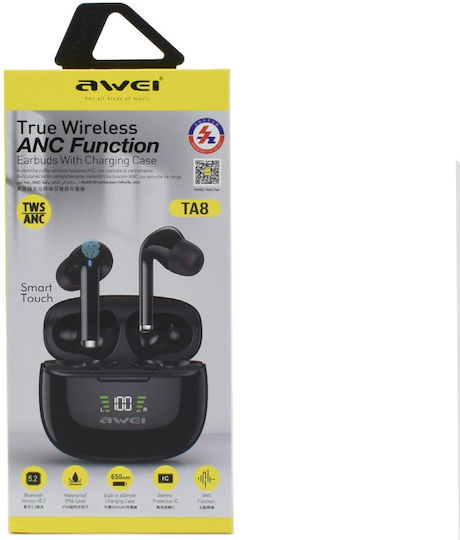Awei TWS TA8 Earbud Bluetooth Handsfree Earphones with Charging Case Black vue 2