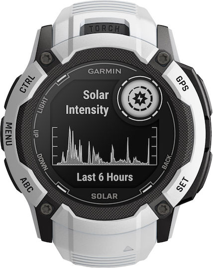 Garmin Instinct 2X Solar 50mm Waterproof Smartwatch with Heart Rate Monitor (Whitestone) vue 2