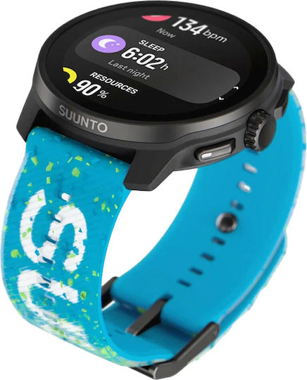 Suunto Race S Stainless Steel 45mm Waterproof Smartwatch with Heart Rate Monitor (Power Blue) view 2