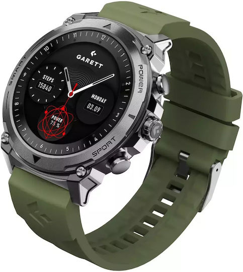 Garett Atom Stainless Steel 47mm Smartwatch with Heart Rate Monitor (Silver) view 1
