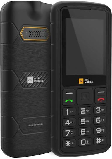 AGM M9 Dual SIM Resistant Mobile with Large Buttons (Greek) Black view 3