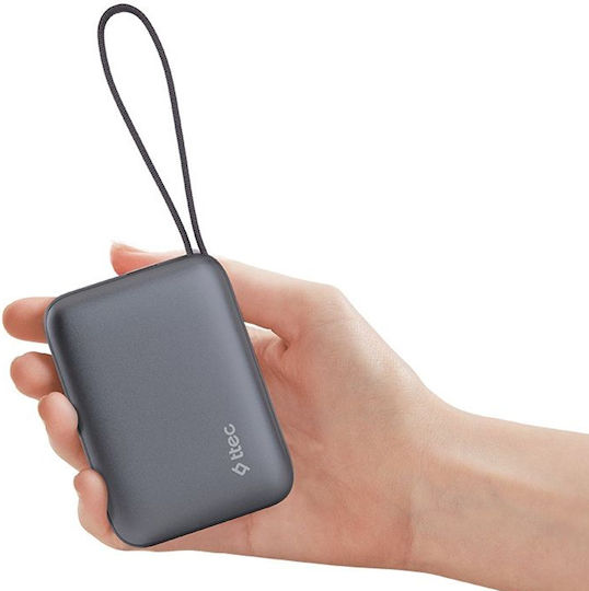 TTEC ReCharger Mini LCD Power Bank 10000mAh 20W with USB-C Power Delivery Output Port Gray vue 3