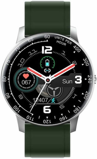 Radiant Times Square Smartwatch with Heart Rate Monitor (Silver / Blue)