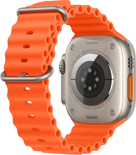 Apple Watch Ultra 2 Ocean Band Titanium 49mm Waterproof with eSIM and Heart Rate Monitor (Orange Ocean Band) view 2