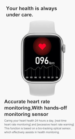 DT7 45mm Smartwatch with Heart Rate Monitor (Silver) view 3
