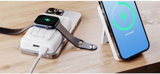 Alogic Lift 4-in-1 MagSafe Power Bank 10000mAh 18W with USB-A Port and USB-C Port White view 9
