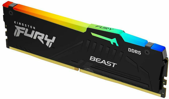 Kingston Fury Beast RGB DDR5 with Module 1x16GB and Speed 5600 for Desktop KF556C40BBA-16