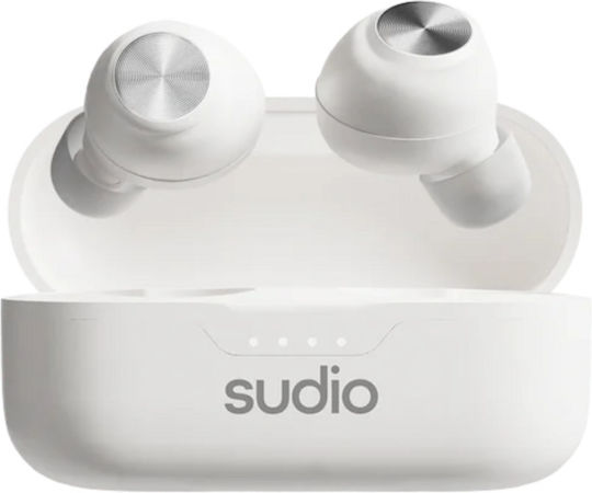 Sudio T3 In-ear Bluetooth Handsfree Earphones with Sweat Resistance and Charging Case White view 1