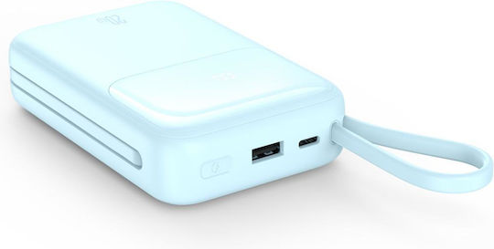 XO PR234 Power Bank 20000mAh with USB-A Port and USB-C Port Light Blue view 2
