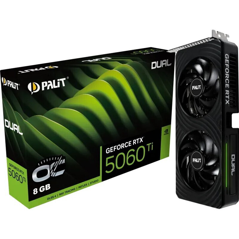 Palit GeForce RTX 5060 Ti 8GB GDDR7 Dual OC Graphics Card NE7506TT19P1-GB2062D