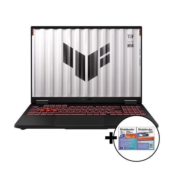 Asus TUF Gaming A16 FA608UH-RV015W FA608UH-RV015W BTF 16" FHD+ 165Hz (Ryzen 7-260/16GB/512GB SSD/GeForce RTX 5050/W11 Home) & Bitdefender Total Security Mecha Gray (GR Keyboard) view 1