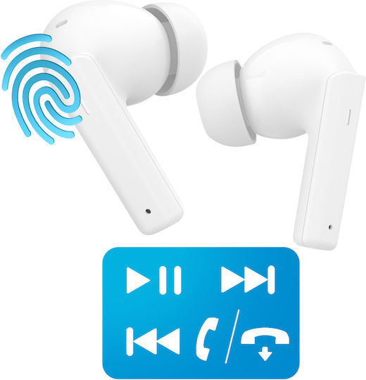 Akashi ALTANCBUDS2WH In-ear Bluetooth Handsfree Earphones with Charging Case White view 2