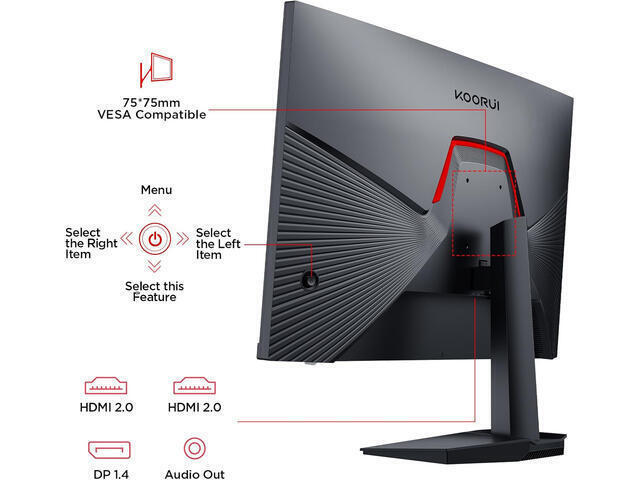 Koorui G2511P IPS HDR Gaming Monitor 24.5" FHD 1920x1080 200Hz view 4
