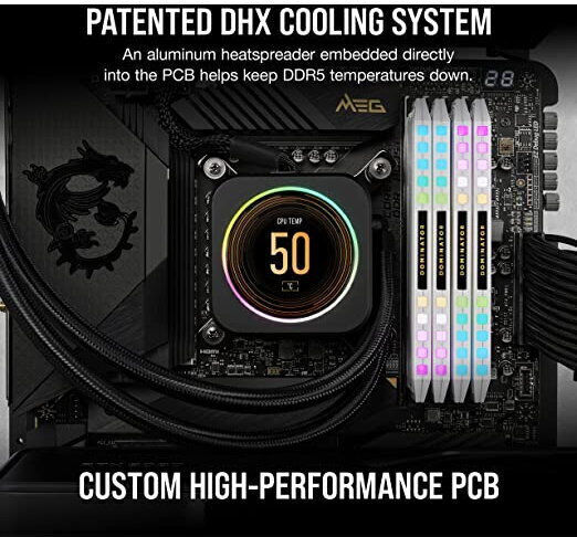 Corsair Dominator Platinum RGB DDR5 32GB RAM with 2x16GB Modules and Speed 6200 for Desktop CMT32GX5M2X6200C36W view 7