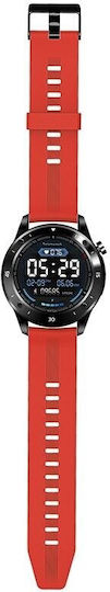 Nubi T22r Men's Sports Smartwatch Heart Rate Calories Blood Pressure Notifications Ip67 Waterproof Red view 5
