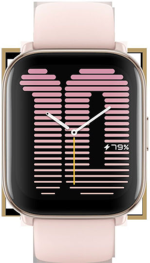 Amazfit Active Aluminium Waterproof Smartwatch with Heart Rate Monitor (Petal Pink)