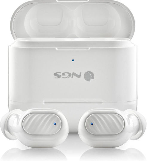 NGS Artica Duo In-ear Bluetooth Handsfree Earphones with Charging Case White vue 2