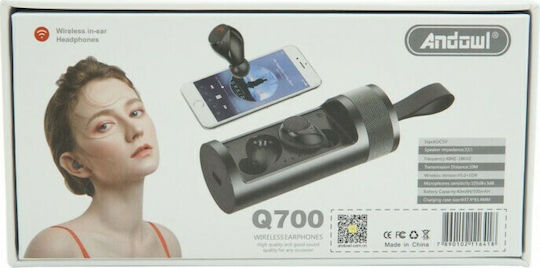 Andowl Q700 In-ear Bluetooth Handsfree Earphones with Charging Case Black view 5