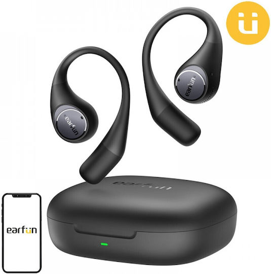 Earfun OpenJump Open Ear Bluetooth Handsfree Earphones with Sweat Resistance and Charging Case Black view 1