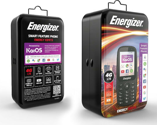 Energizer Energy E241S Dual SIM (4GB) Mobile with Buttons Black view 2