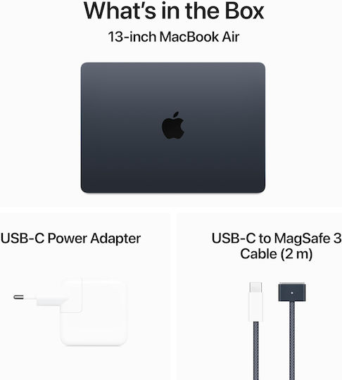 Apple MacBook Air 13.6" (2024) 15.3" IPS Retina Display (M3-8-core/16GB/256GB SSD/10-Core) Midnight (International English Keyboard) view 9