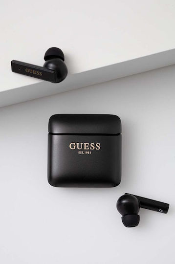 Guess Printed Logo In-ear Bluetooth Handsfree Earphones with Charging Case Black view 6